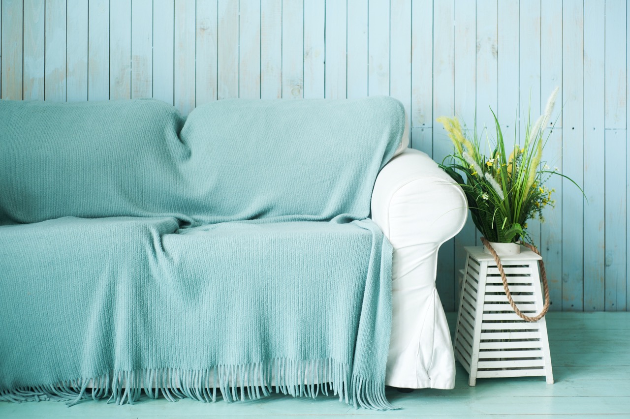 Blue interior of beach house with nautical decor; Shutterstock ID 1528420331; purchase_order: -; job: -; client: -; other: -